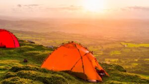 Wildbounds outdoor gear including a backpack, tent and hiking boots