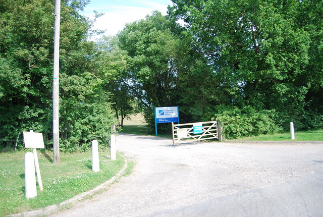 Gated entrance and sign at Bough Beech Water Treatment Works, Kent