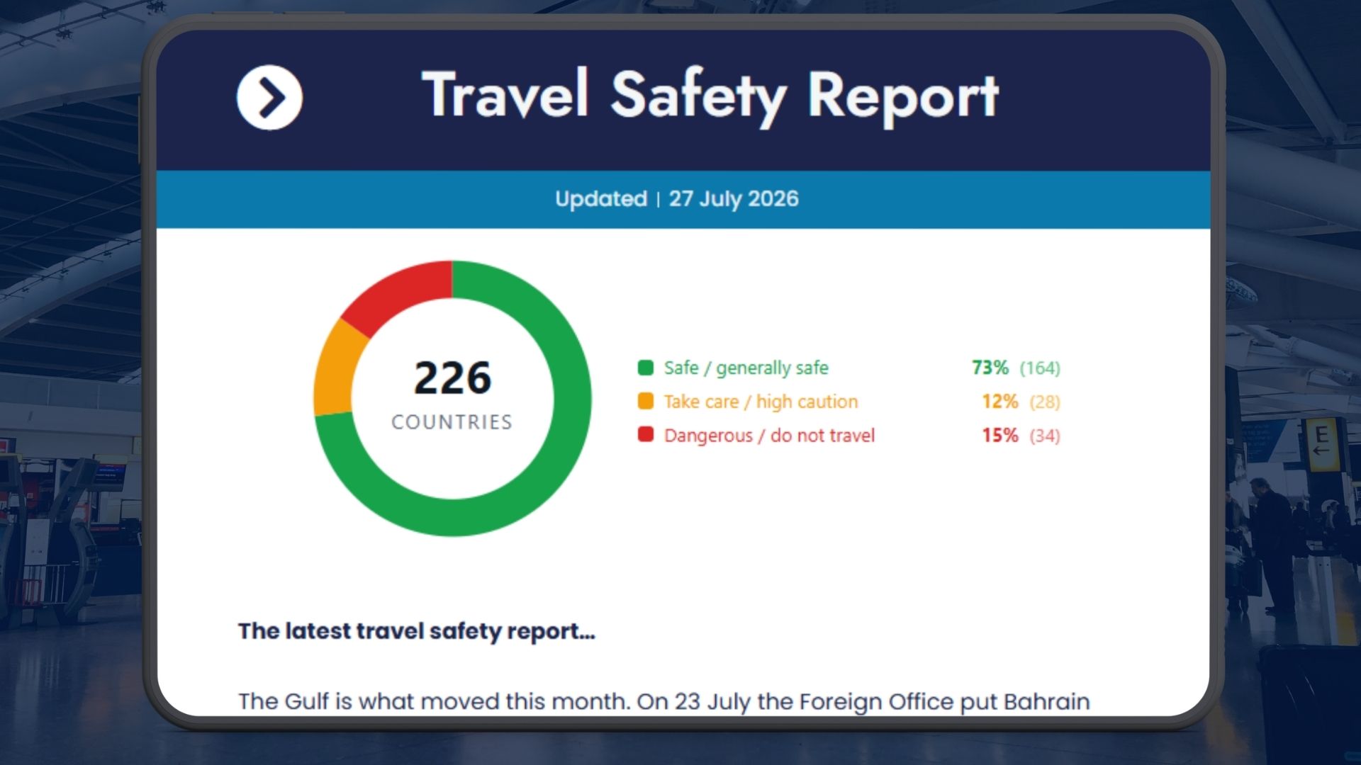 Genius Travels Launches the World Travel Safety Score, Ranking All 226 Countries |