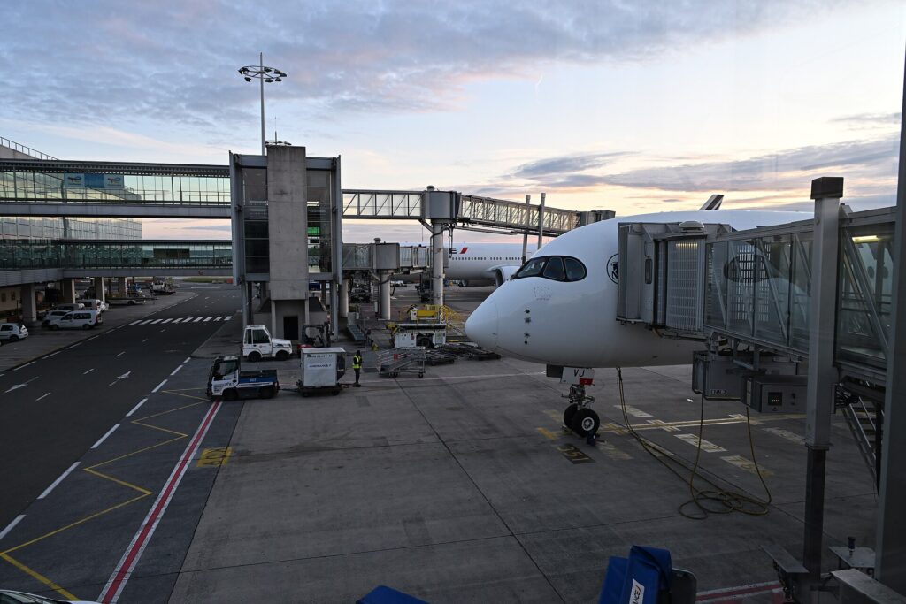 Air France Airbus A350-900 parked at Paris CDG airport in Flying Blue devaluation 2026
