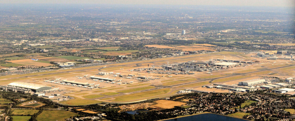 Heathrow Airport from the air, the site behind Heathrow third runway costs