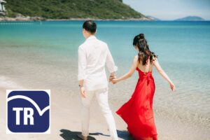 Travel Republic logo with a beach holiday background