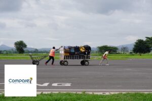Compare My Parking Deals logo and airport parking imagery for discount codes