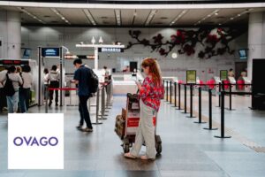 Ovago logo with a plane icon, for Genius Travels Ovago discount codes