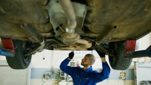 Aerosus air suspension parts and shock absorbers fitted to a car